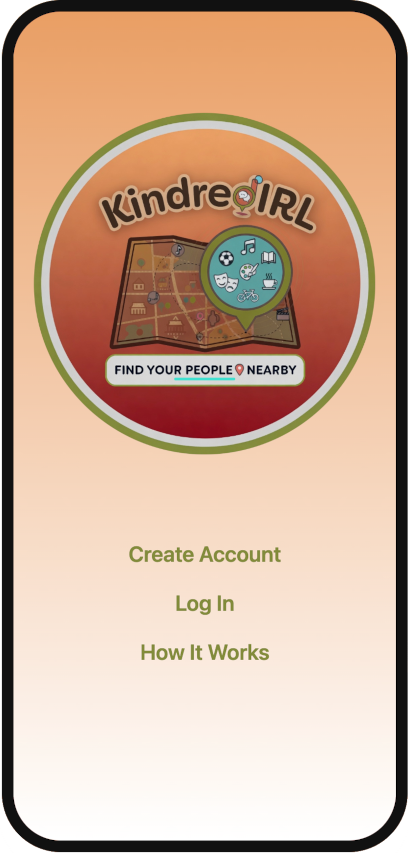 KindredIRL splash screen
